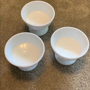 SET OF 3 MILK GLASS DESSERT DISH